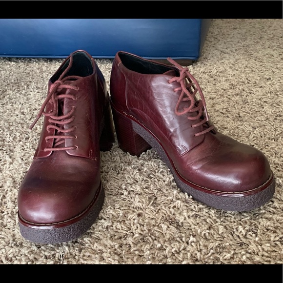 Jil Sander Navy Designer Block Heel Oxfords Shoe Laces Not Navy Color Academia - Picture 8 of 11